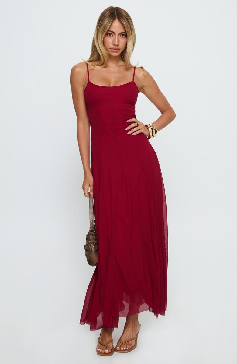 Princess Polly Janeira Pleated Maxi Dress, Alternate, color, Red