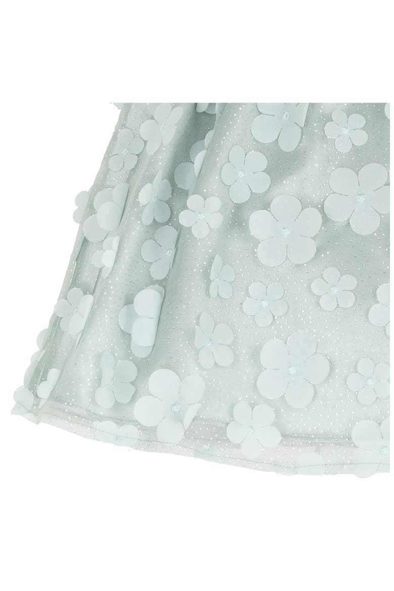 3D Flower Mesh Party Dress & Bloomers, Alternate, color, SAGE