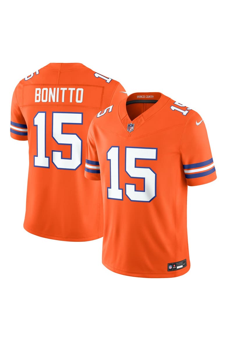 Men's Nike Nik Bonitto Orange Denver Broncos Alternate Mile High Collection 1977 Throwback Vapor F.U.S.E. Stitched Limited Jersey, Main, color, Orange