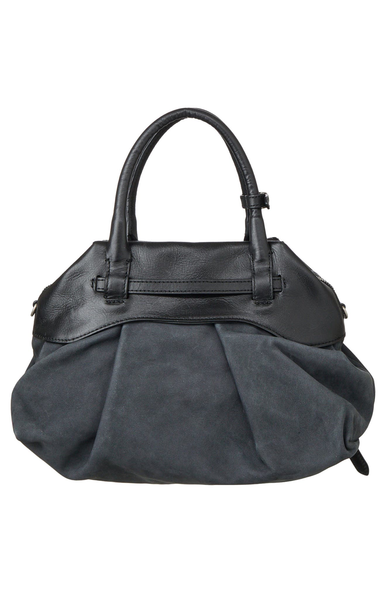 Soft Grandma Layered Mini Leather Bag, Alternate, color, BLACK PULLUP DARK OLIVE SUEDE