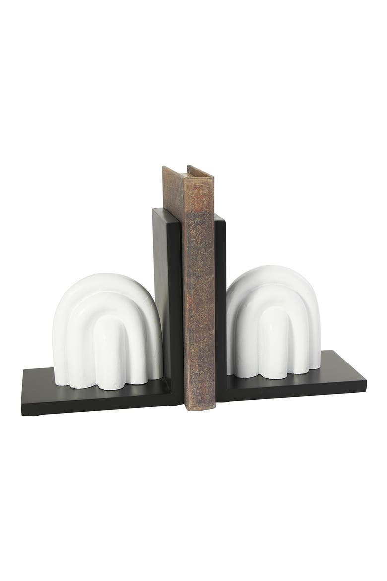 Contemporary Set of 2 Bookends, Main, color, WHITE