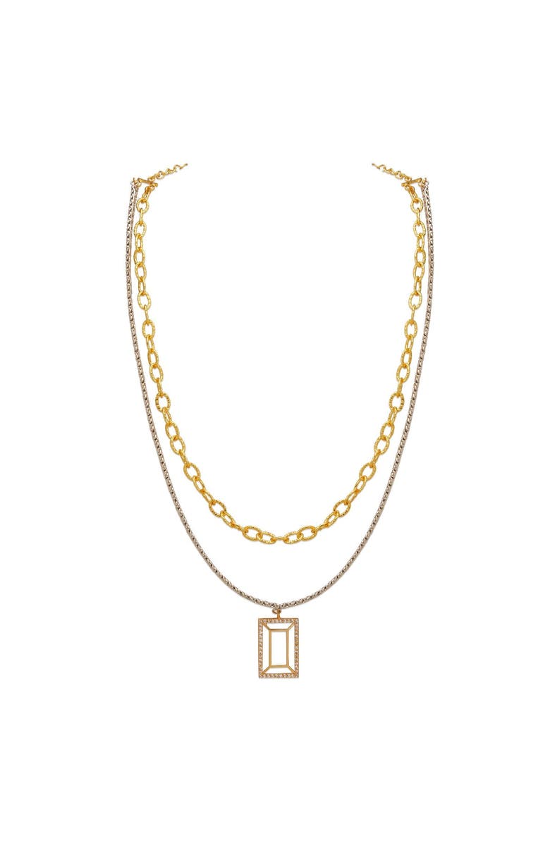 Dhwani Bhansal VAZIO LAYERED NECKLACE, Main, color, Gold Plated
