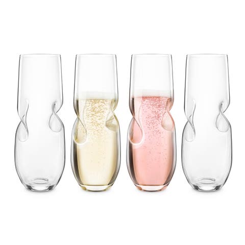 Bubbles Sparkling Wine / Champagne Stemless Glasses - Set of 4