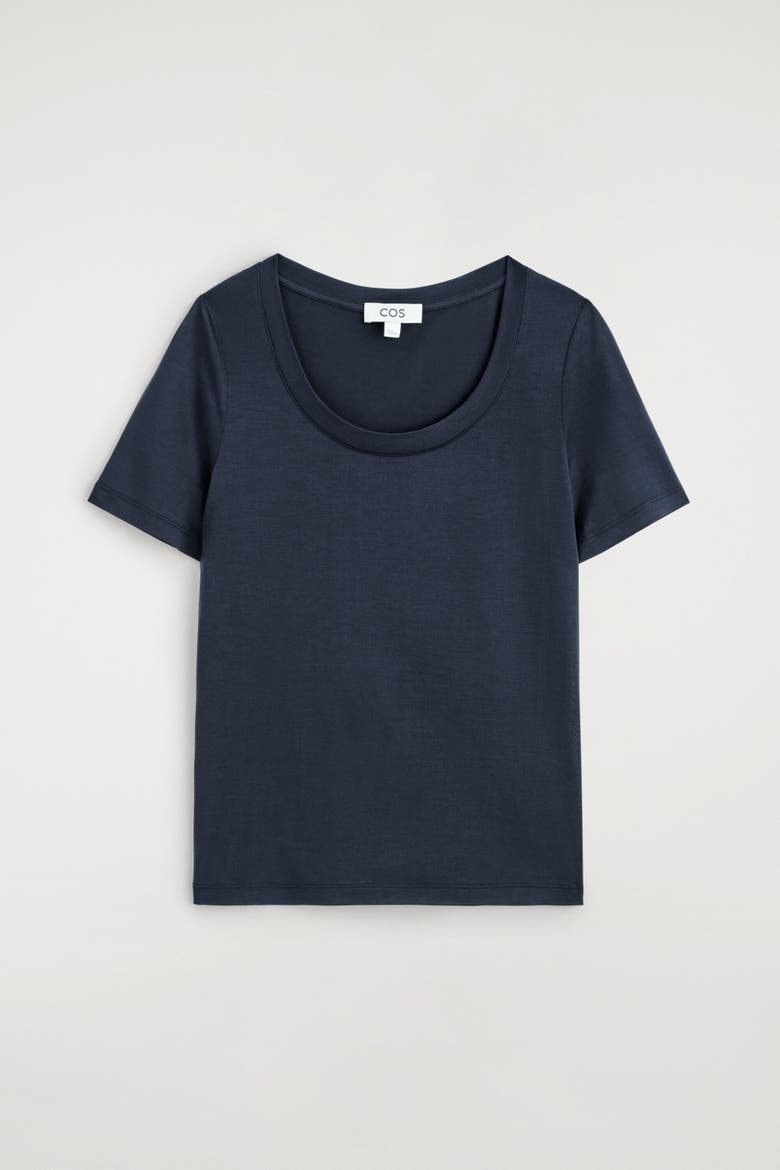 Slim Silk T-Shirt, Alternate, color, NAVY