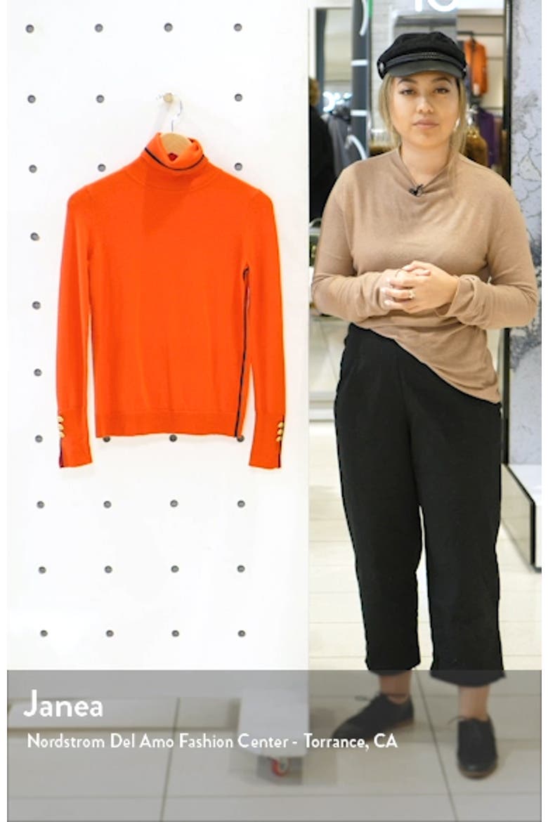 Button Cuff Tipped Turtleneck Sweater video