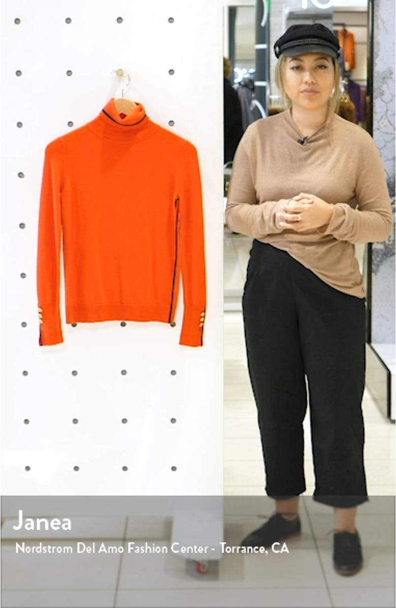Button Cuff Tipped Turtleneck Sweater, sales video thumbnail