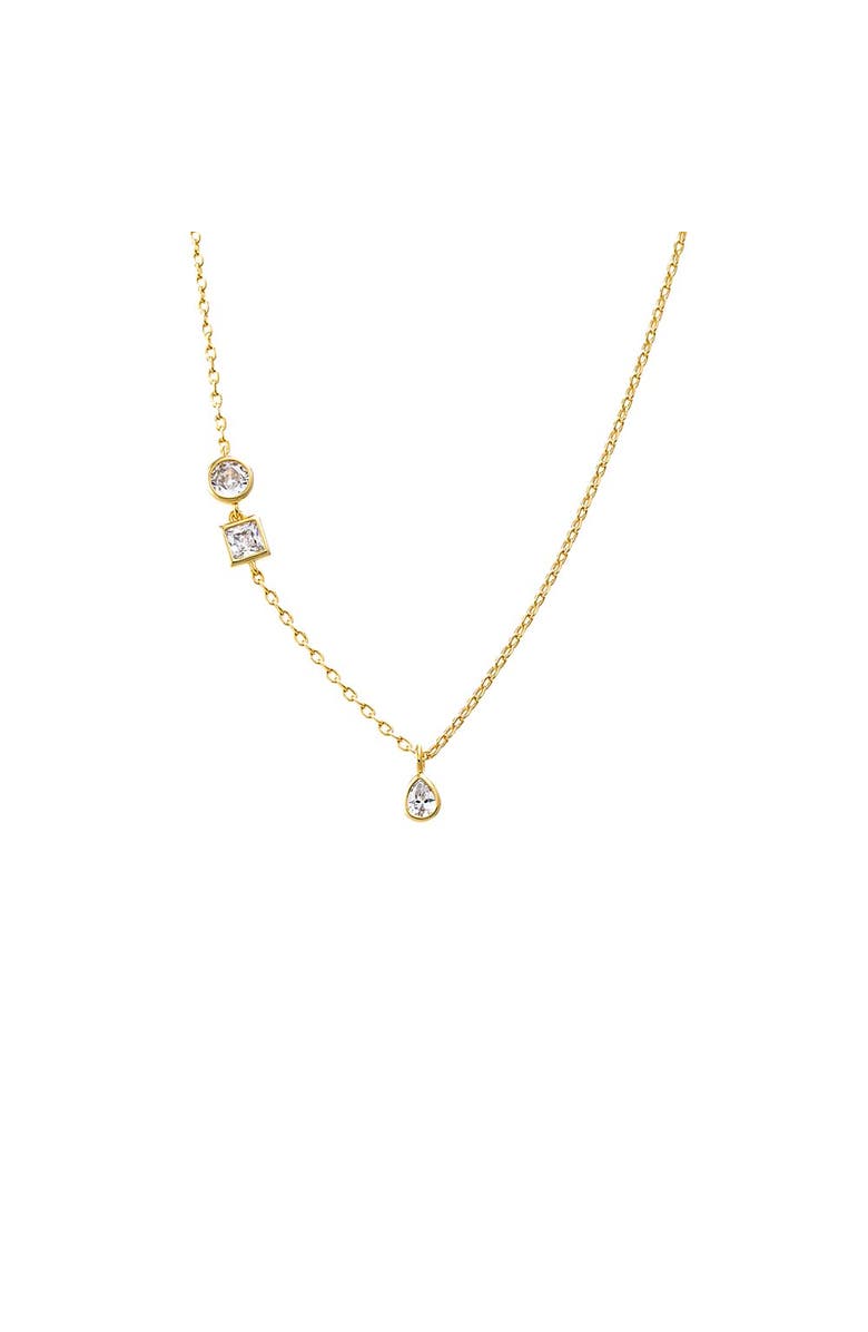 BY ADINA EDEN CZ Bezel Multi Shape Accented Pendant Necklace, Main, color,