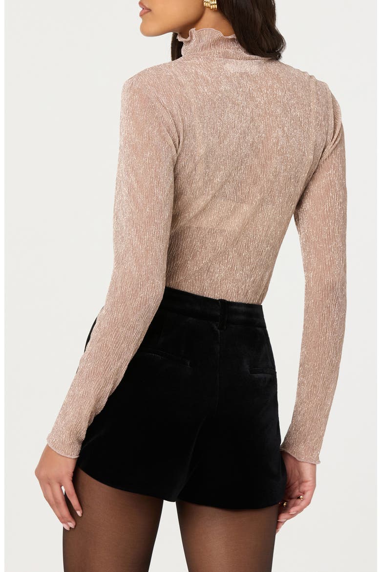 Kyra Metallic Mock Neck Shirt, Alternate, color, CHAMPAGNE