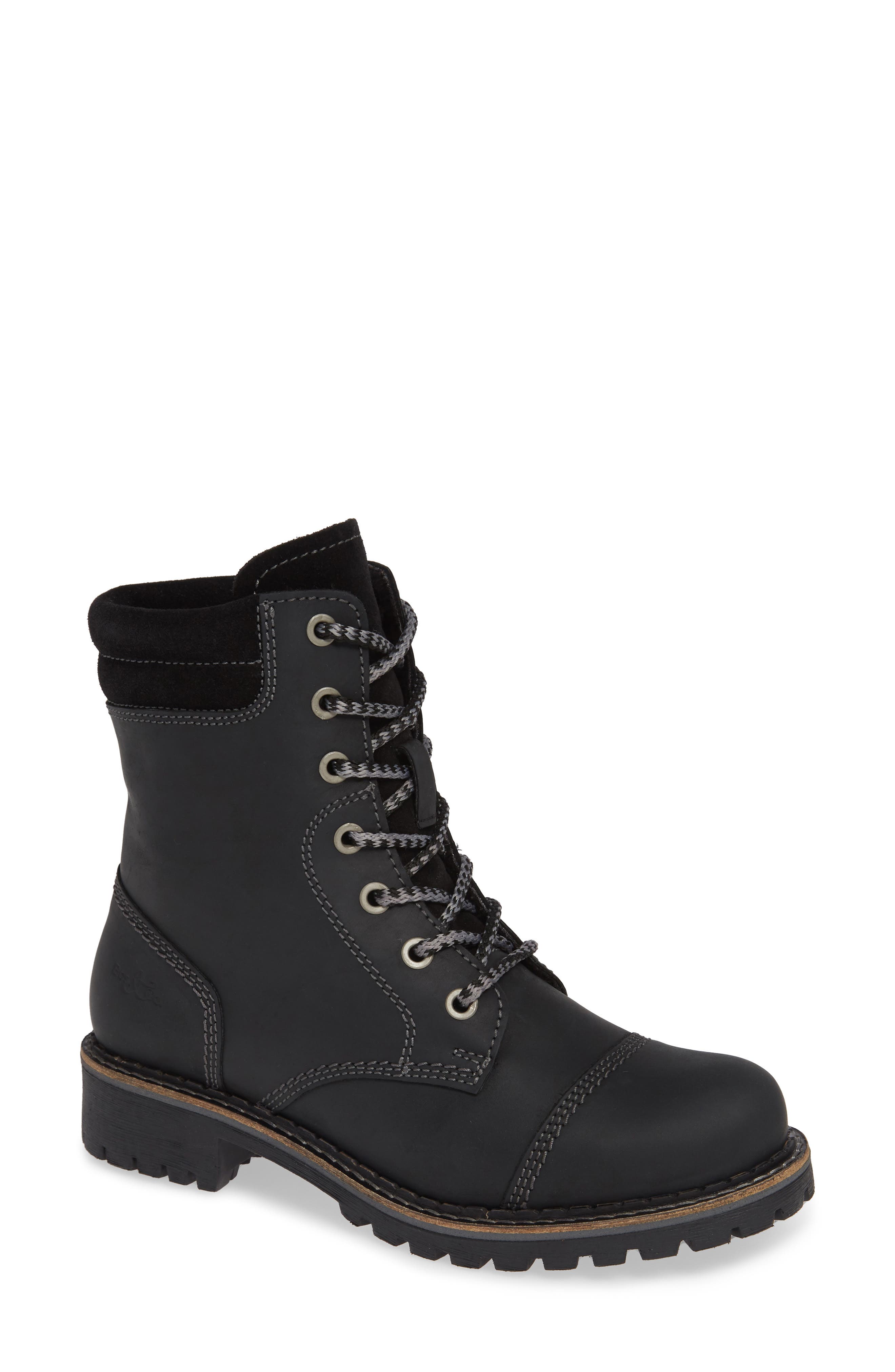 Hero Waterproof Hiker Boot, Main, color, BLACK LEATHER