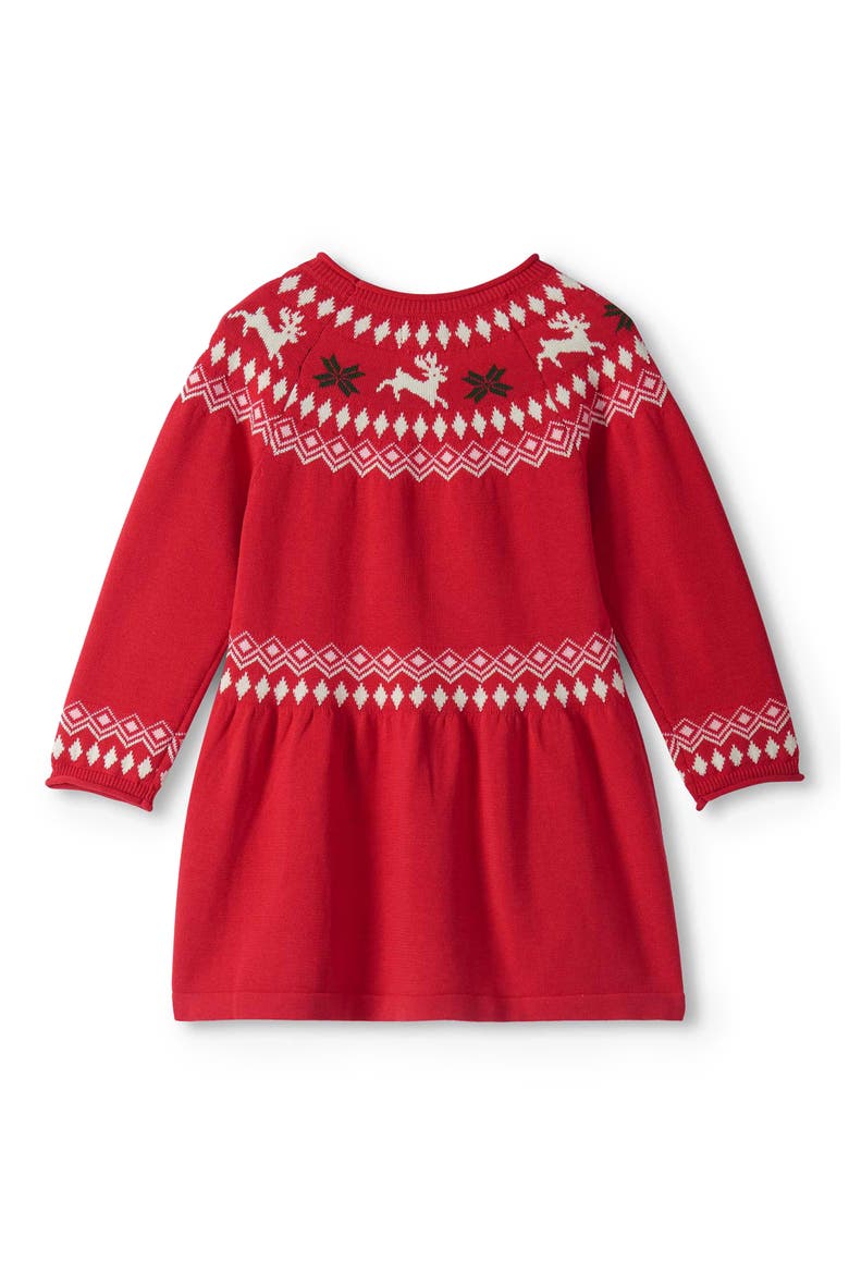 Kids' Reindeer Fair Isle Dress, Alternate, color, CHEX RED