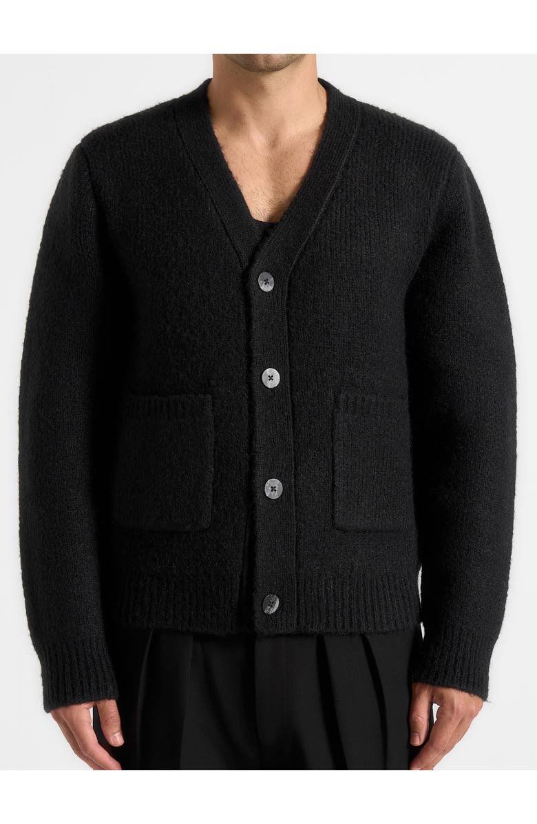 Manière De Voir Wool Knit Cardigan, Alternate, color, Black