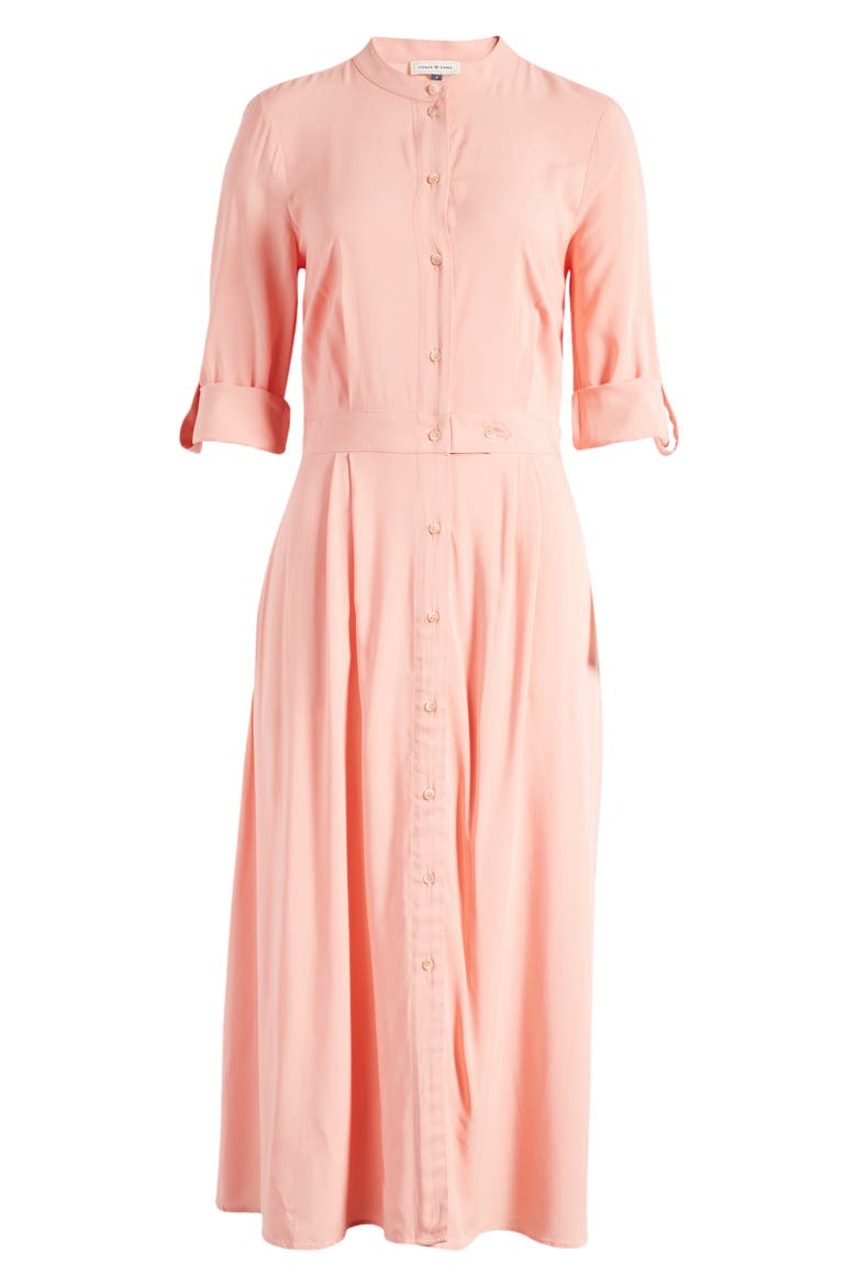 Long Sleeve Midi Shirtdress, Alternate, color, CHEEKY PEACH