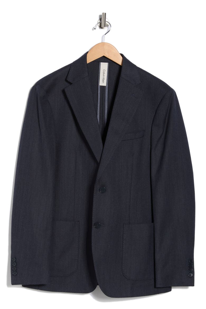 Two Button Chevron Suit Jacket, Alternate, color, BLUE