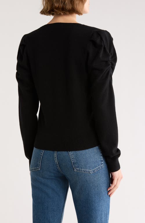 Frame Frankie V-neck Wool Blend Sweater In Black