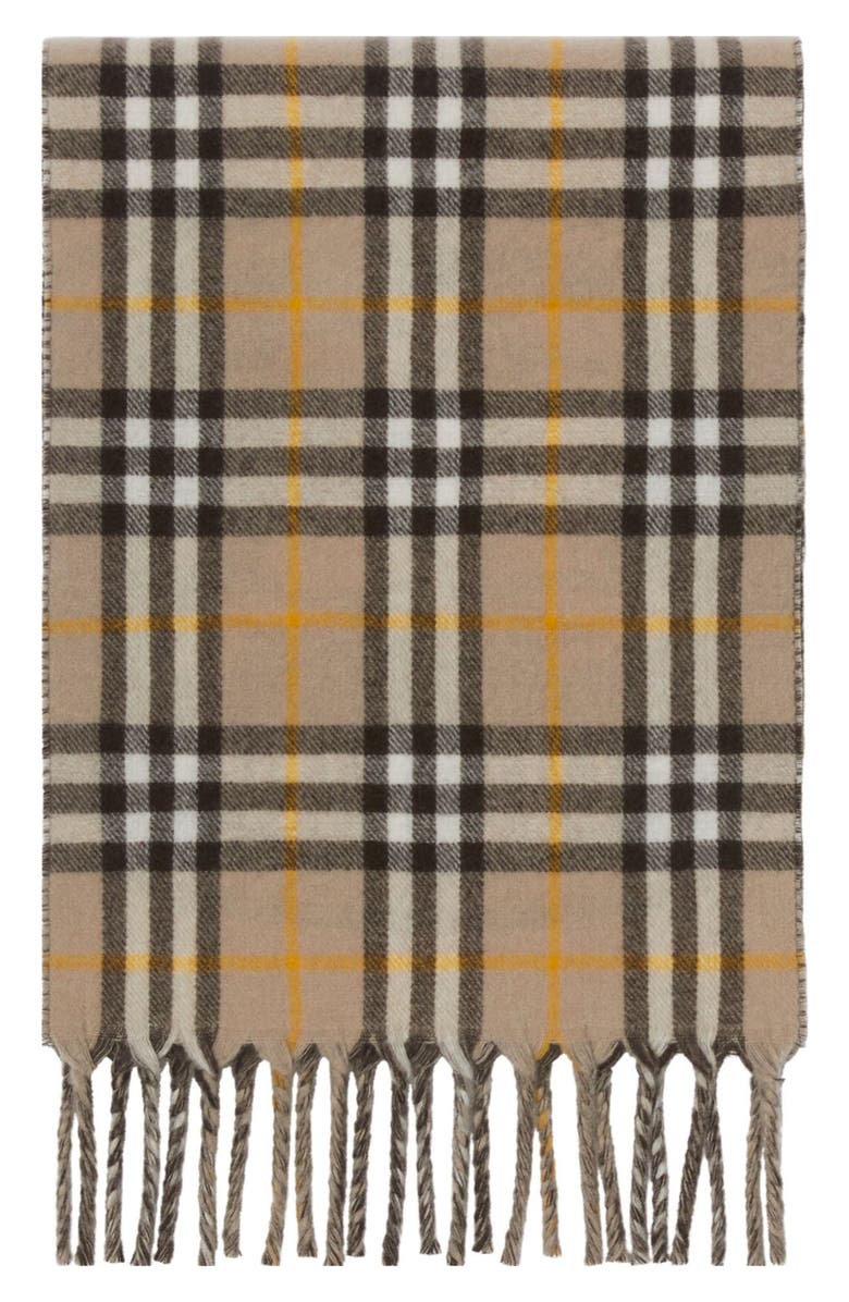 Burberry Reversible EKD Check Cashmere Scarf, Alternate, color, Vole Brown