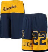 Outerstuff Youth Christian Yelich Navy Milwaukee Brewers Pandemonium Name & Number Shorts