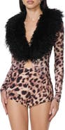AFRM Nymia Faux Fur Collar Cardigan