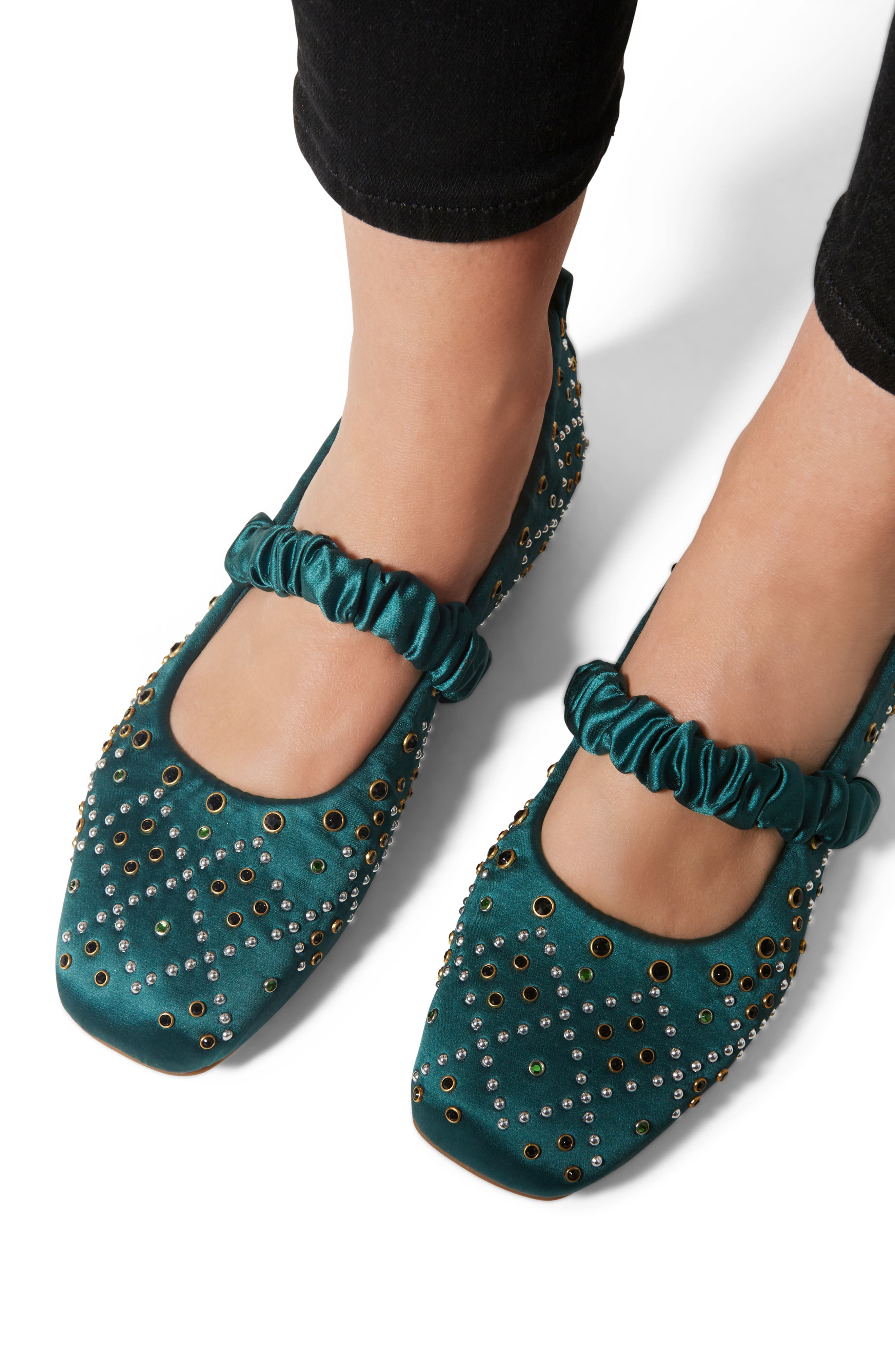 The Jammy Scrunch Square Toe Mary Jane, Alternate, color, SERENE GREEN