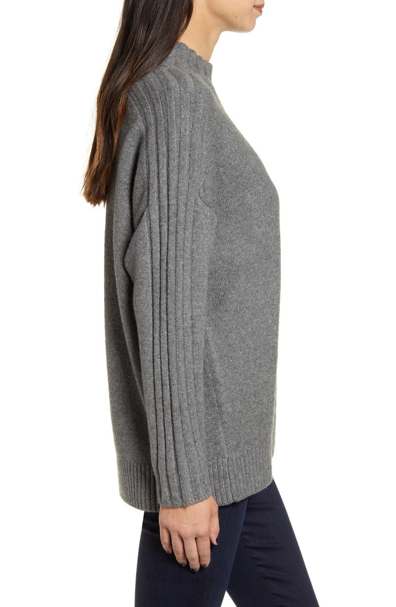Chelsea28 Stripe Detail Mock Neck Sweater, Alternate, color, 