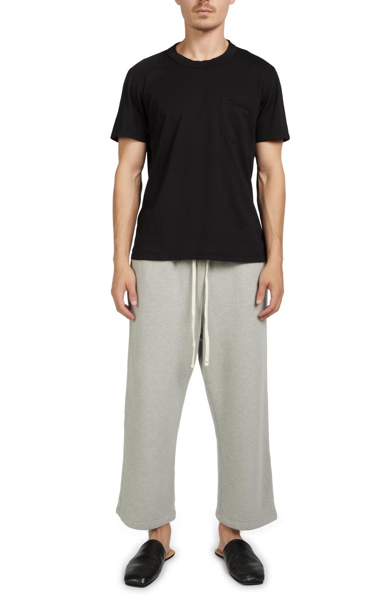 Les Tien Lightweight Binded Neck Classic Pocket Tee, Alternate, color, Jet Black