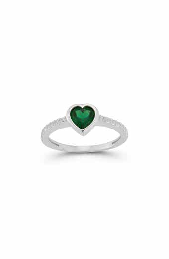 Rhodium Plate Heart CZ Ring