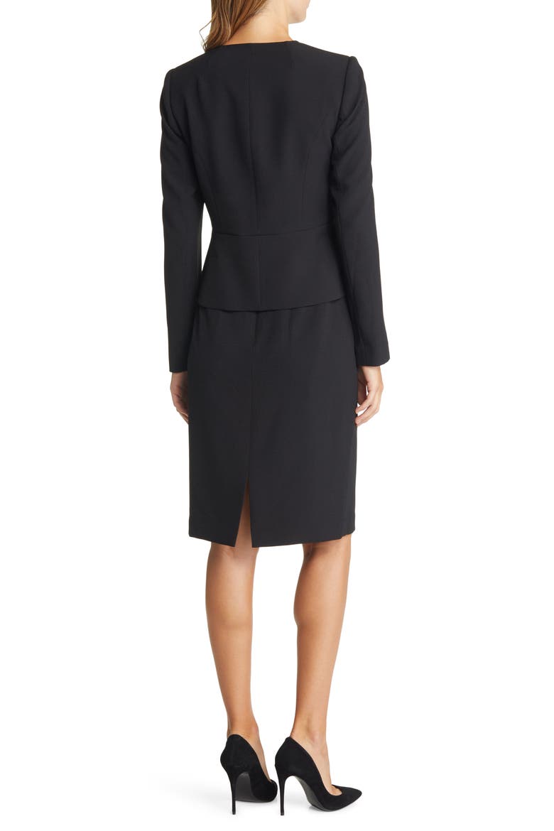 Two-Piece Jacket & Skirt Set, Alternate, color, BLACK