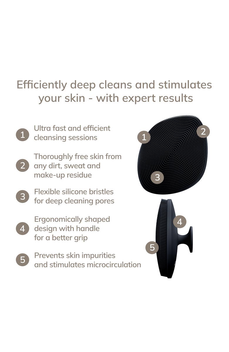 GESKE SmartAppGuided Facial Brush with Handle | 4 in 1, Alternate, color, Black