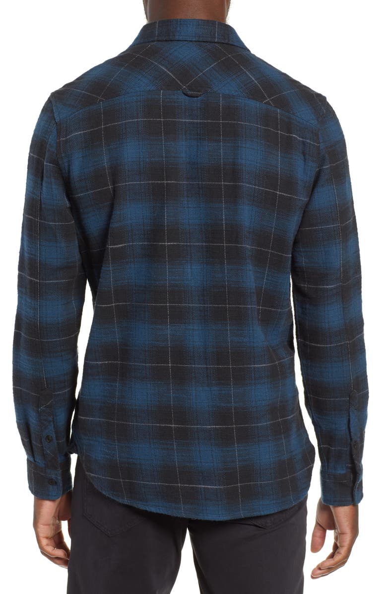 AG Colton Plaid Slim Fit Sport Shirt, Alternate, color, Black/Deep Abyss