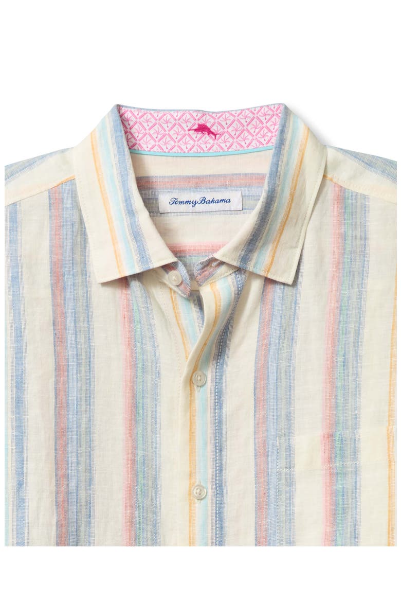 Las Mantas Stripe Linen Button-Up Shirt, Alternate, color, SANDSTONE