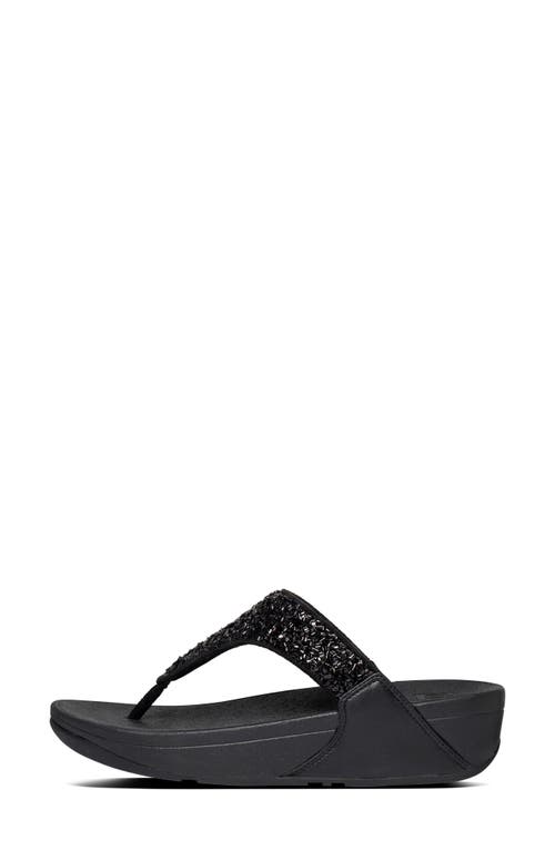 Fitflop Lulu Bead Embellished Wedge Sandal In All Black