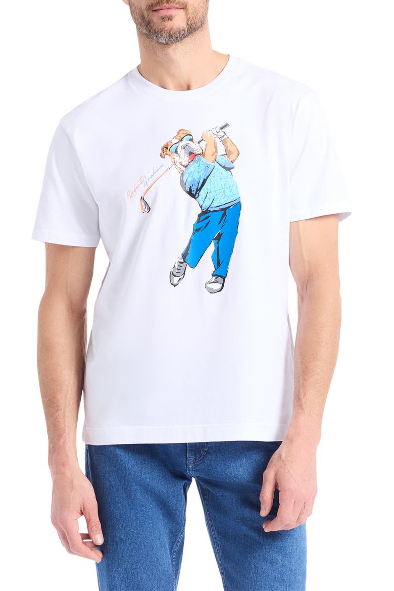 Golfin Graham Graphic T-Shirt, Main, color, WHITE