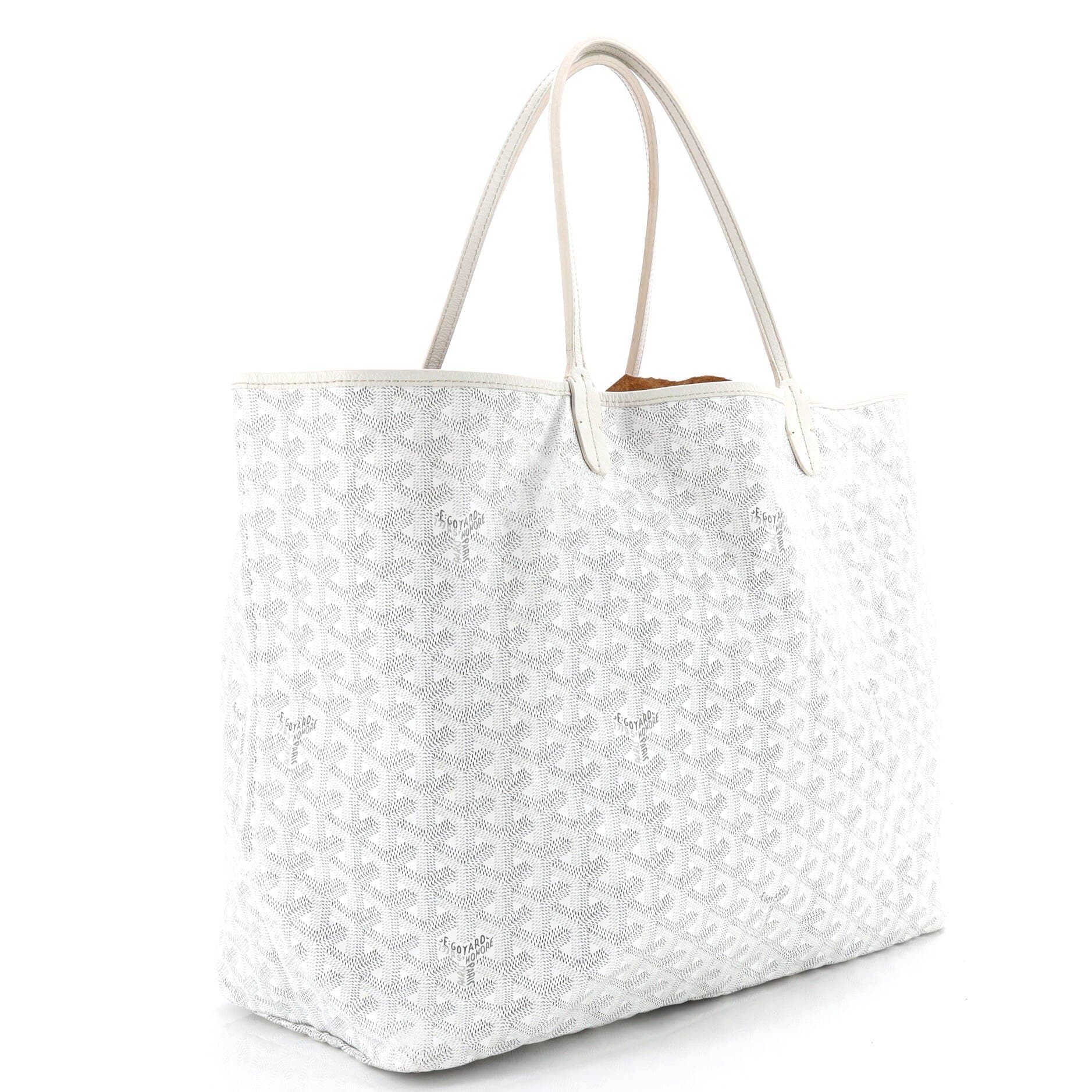 Pre-Owned Goyard Saint Louis Tote Coated Canvas GM, Alternate, color, White