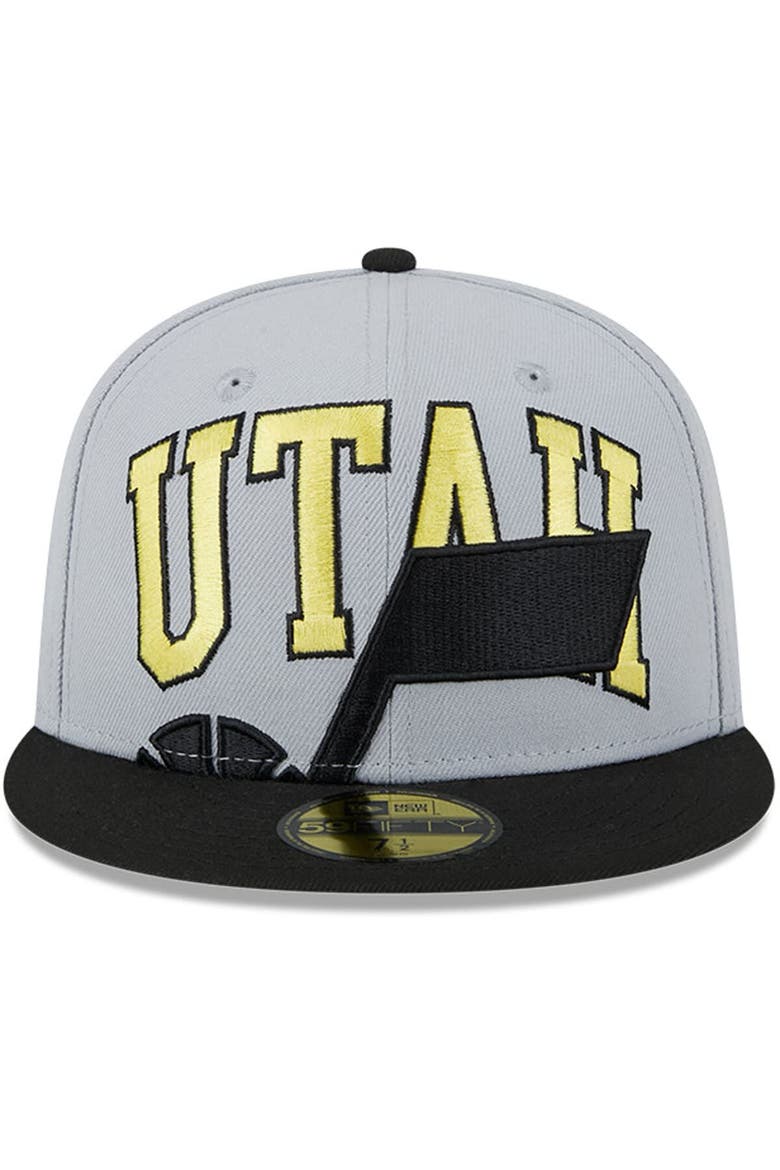 Men's New Era Gray/Black Utah Jazz Tip-Off Two-Tone 59FIFTY Fitted Hat, Alternate, color, Gray