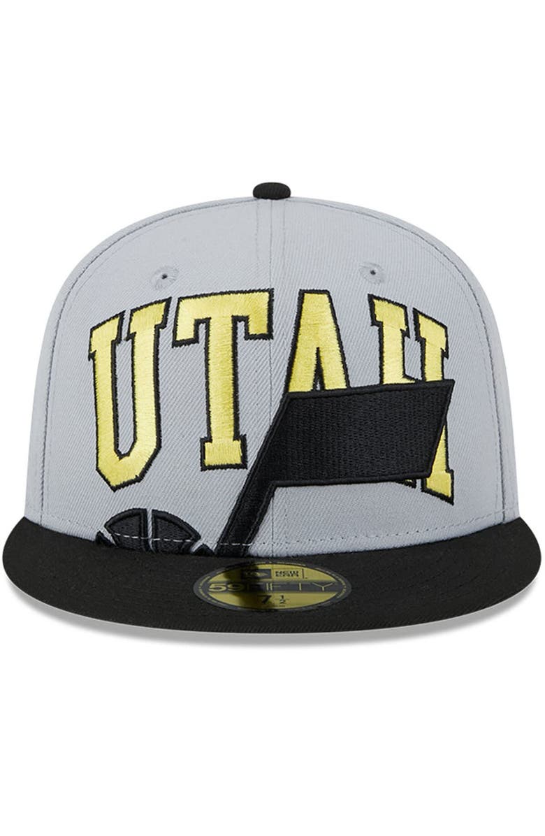 New Era Men's New Era Gray/Black Utah Jazz Tip-Off Two-Tone 59FIFTY Fitted Hat, Alternate, color, Gray