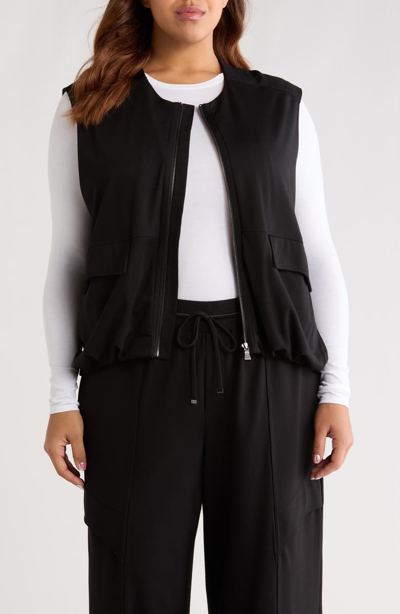 Wit & Wisdom Knit Zip-Up Vest, Alternate, color, Black