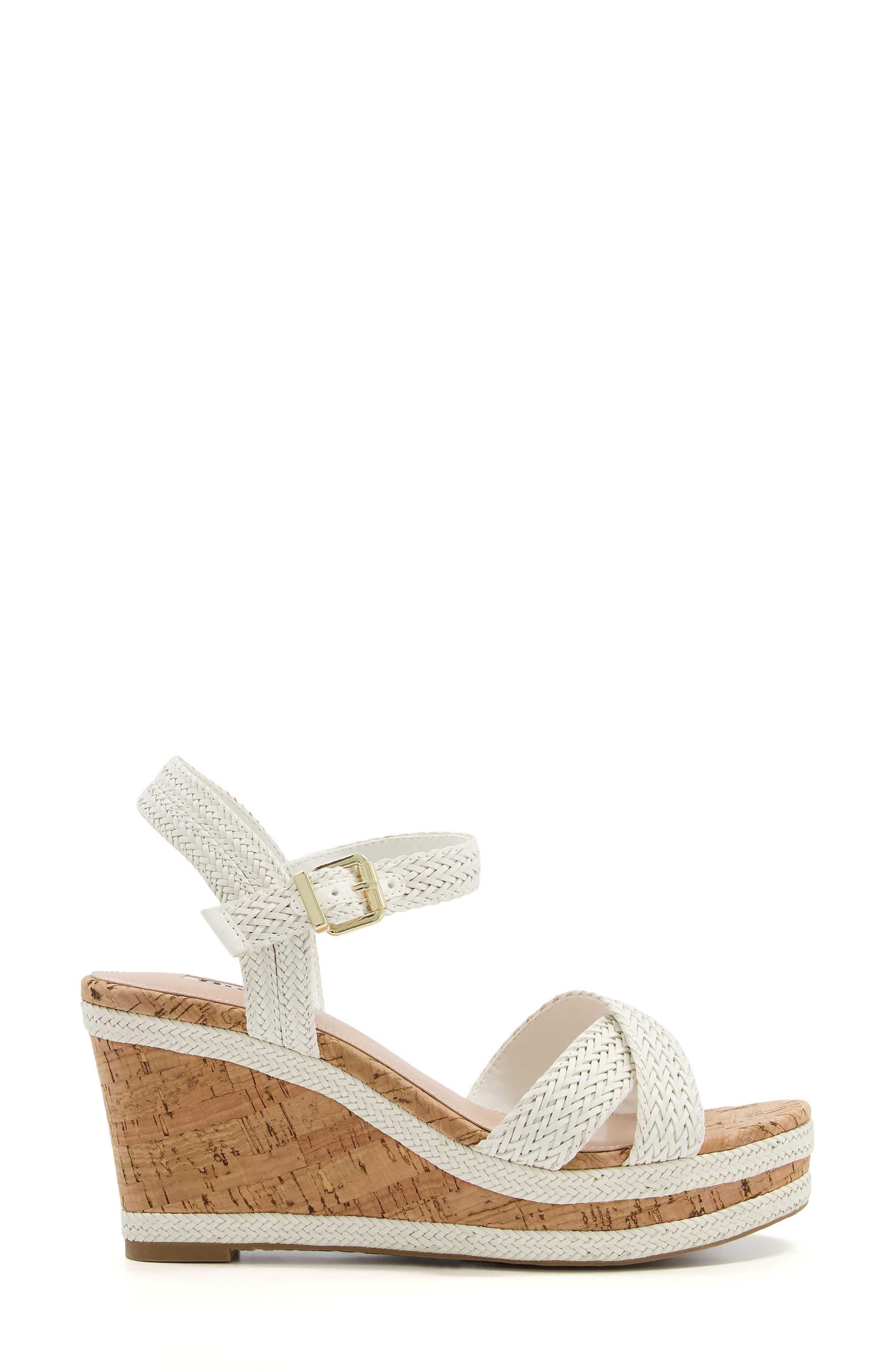 Dune London Kelsia Wedge Sandal, Alternate, color, Off White-Synthetic