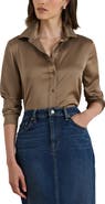 Lauren Ralph Lauren Classic Fit Satin Charmeuse Shirt