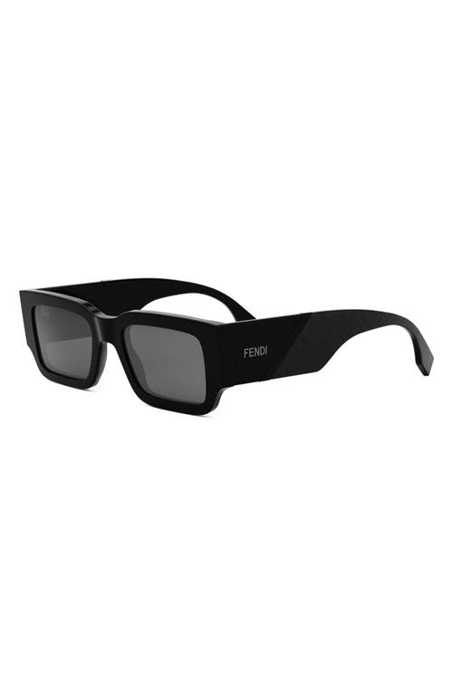Fendi ' Diagonal 51mm Rectangular Sunglasses In Black