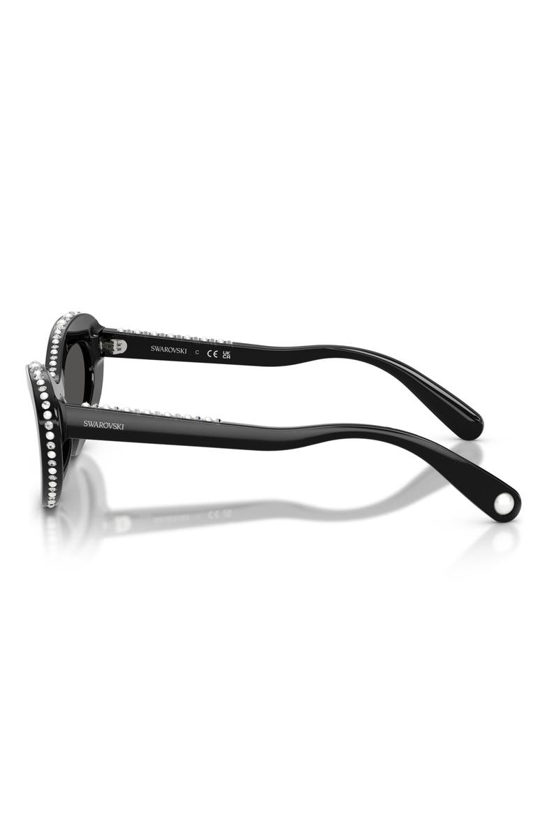 Swarovski 51mm Cat Eye Sunglasses, Alternate, color, Black / Dark Grey