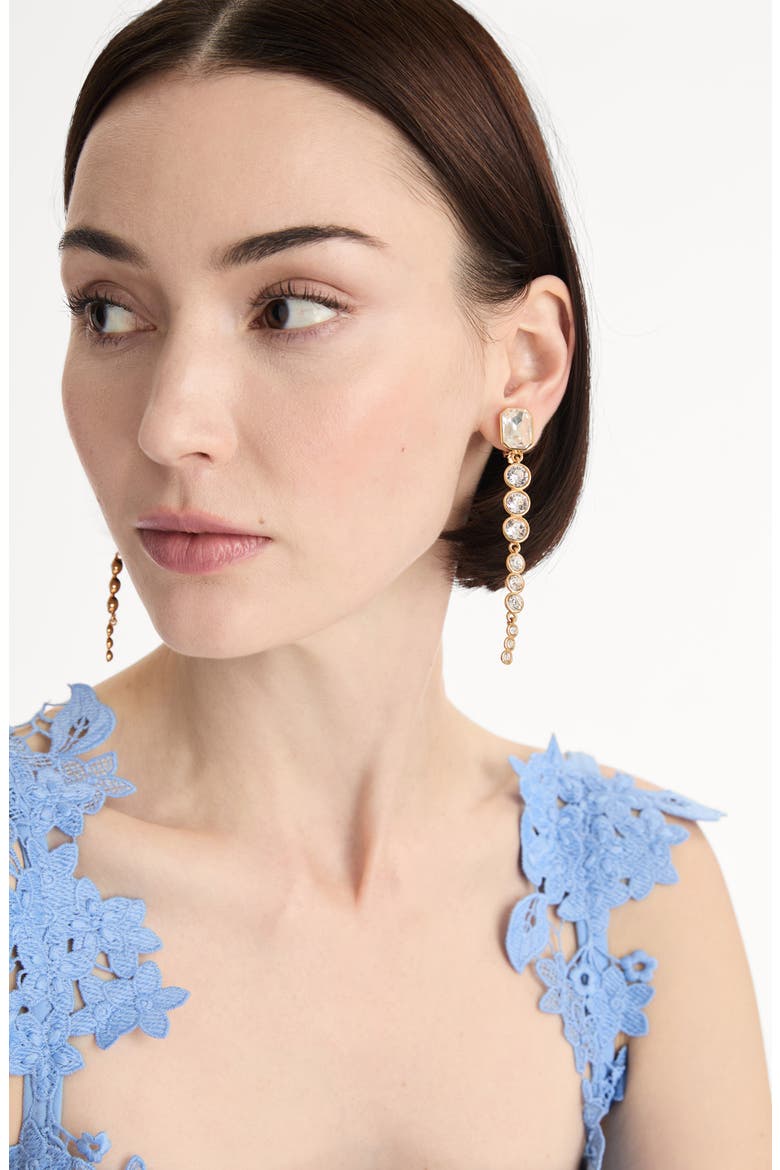 Cascading Rhinestone Drop Earrings, Alternate, color, CRYSTAL