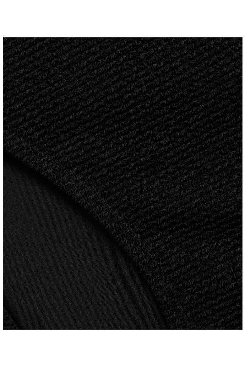 Rib High Waist Bikini Bottoms, Alternate, color, BLACK