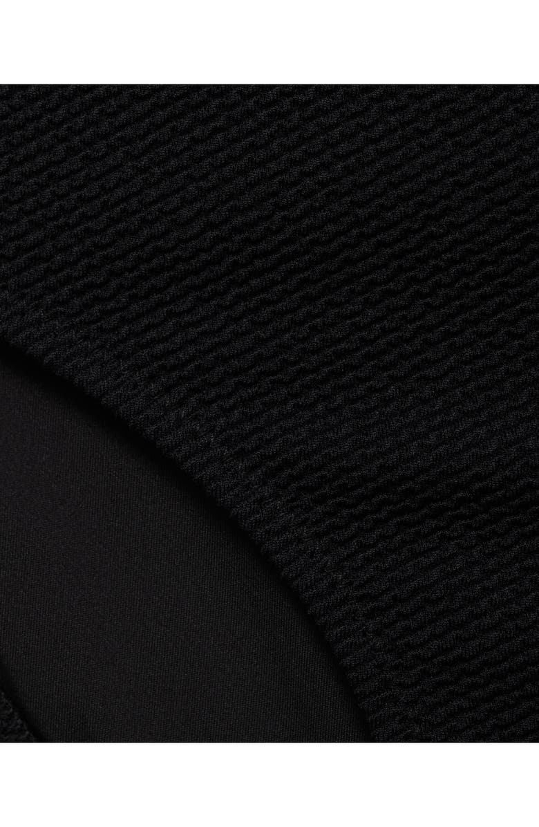 MANGO Rib High Waist Bikini Bottoms, Alternate, color, Black