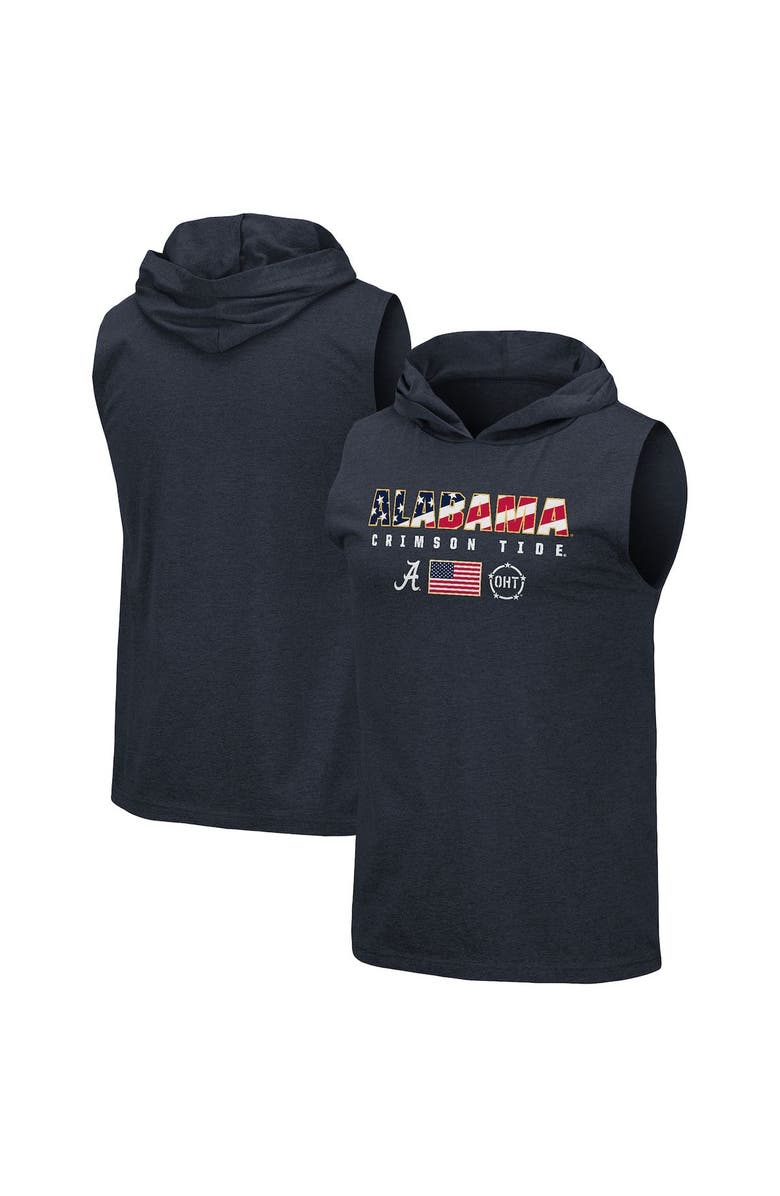 COLOSSEUM Men's Colosseum Navy Alabama Crimson Tide OHT Military Appreciation Americana Hoodie Sleeveless T-Shirt, Main, color, 