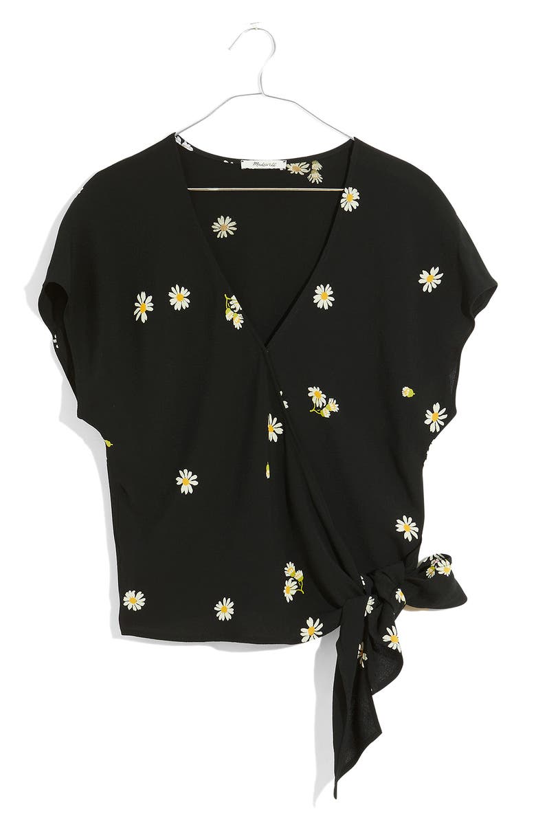 Madewell Lazy Daisies Sash Tie Wrap Top, Alternate, color, 