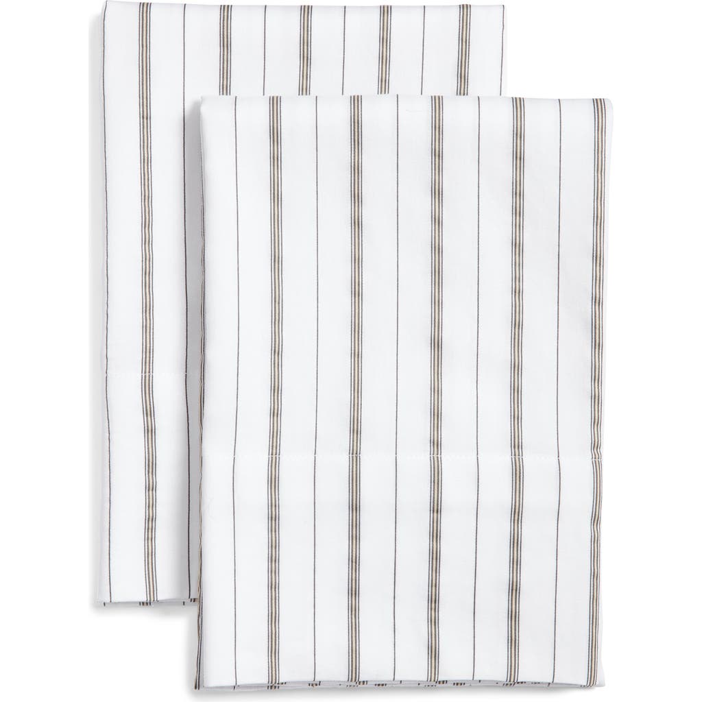 Nordstrom Stripe Organic Cotton Sateen Pillowcases In White Brilliant Stripe