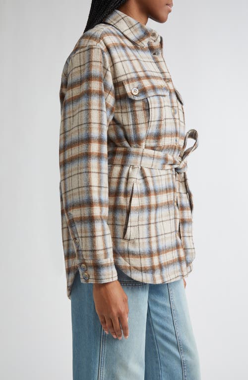 Veronica Beard Mikaela Belted Checked Flannel Jacket In Multi