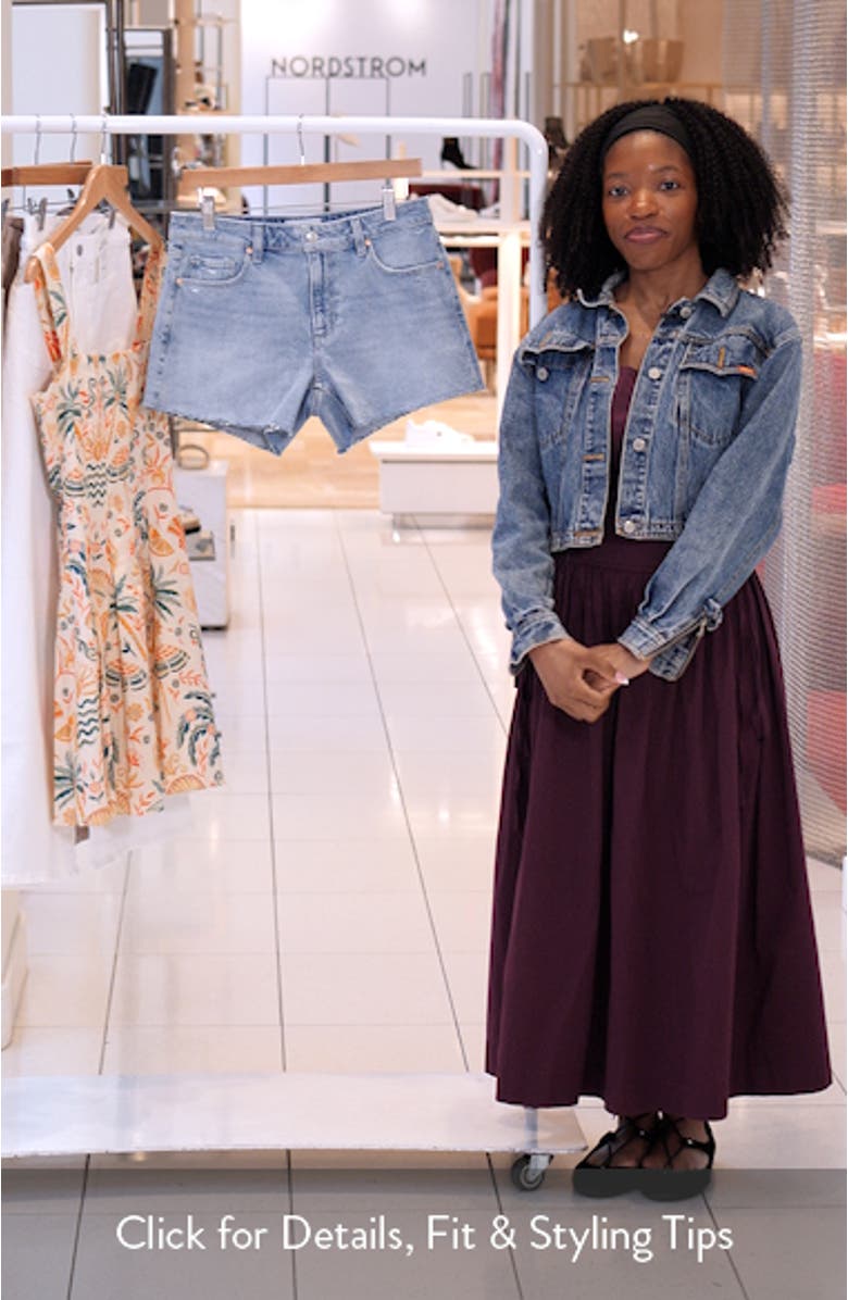 Dylan Raw Hem Mid Rise Denim Shorts, sales video thumbnail