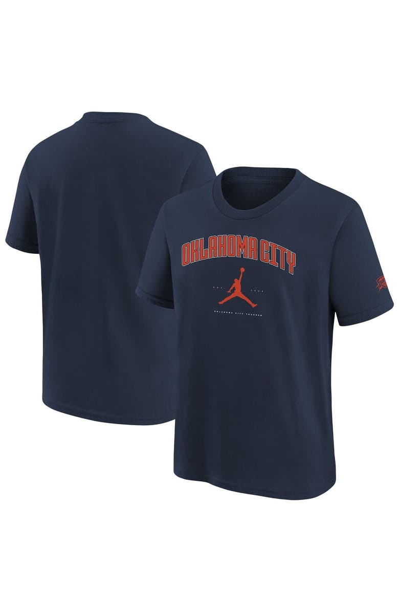 Jordan Brand Youth Jordan Brand Navy Oklahoma City Thunder Essential Cities T-Shirt, Main, color, 
