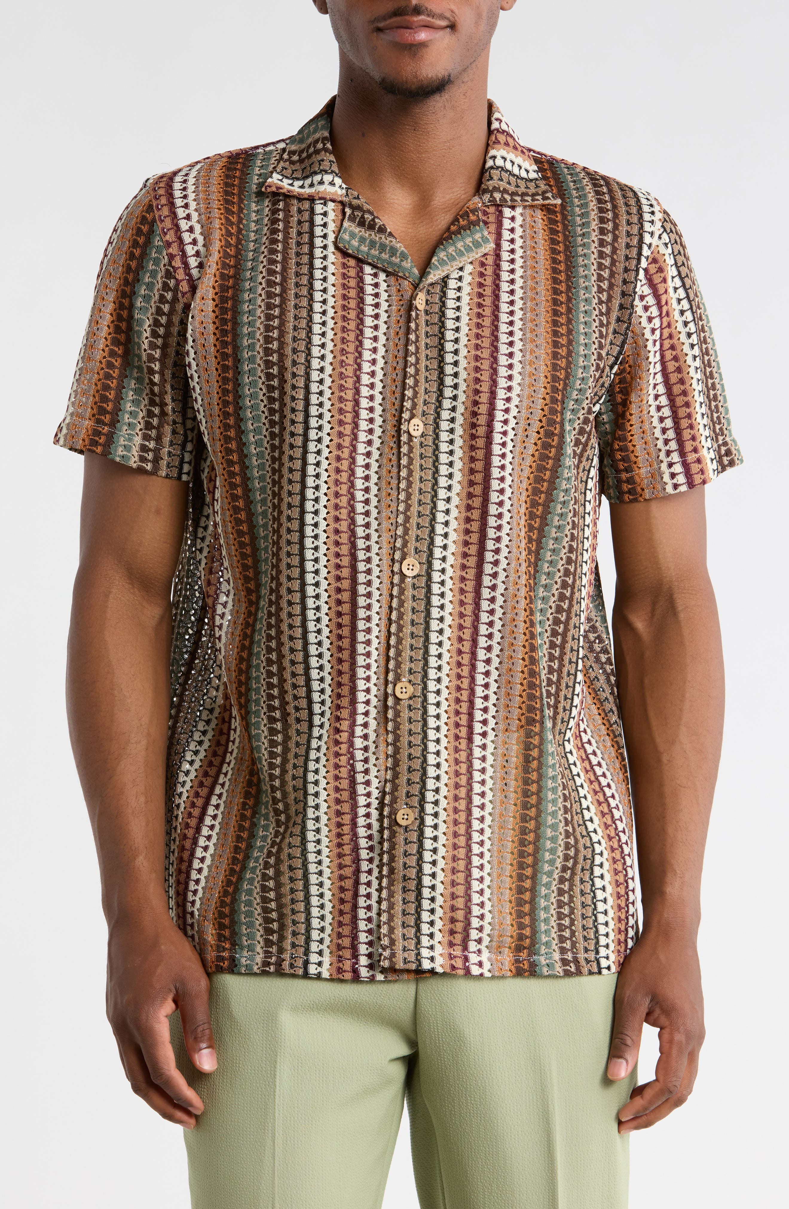 T.R. PREMIUM Modern Fit Textured Camp Shirt