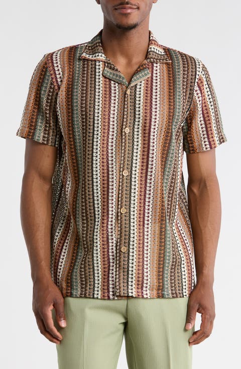 Modern Fit Textured Camp Shirt